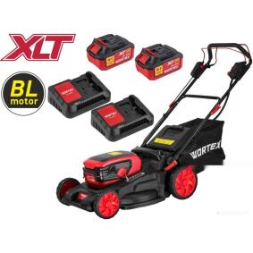 Газонокосилка аккум. WORTEX CLM 4536-4 в кор. XLT SET БЕСЩЁТ.ДВИГ., САМОХОД., 18В+18В, 2х4Ач, компл.
