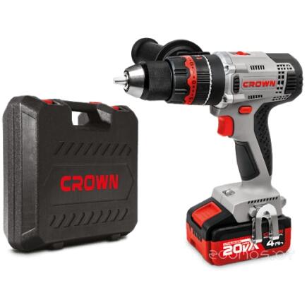 Дрель-шуруповерт аккумуляторная ударная CROWN CT21075HMX-2 BMC