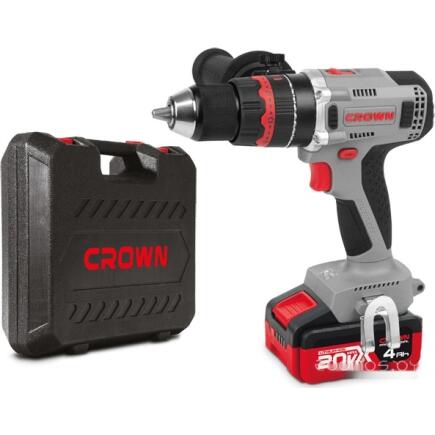 Дрель-шуруповерт аккумуляторная ударная CROWN CT21093HMX-4 BMC