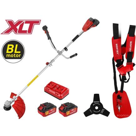 Триммер аккум. WORTEX TB 3036-1 AT XLT SET БЕСЩЁТ.ДВИГ., 18В+18В, шир.скаш.380/255 мм леска/нож