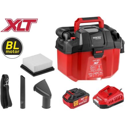 Аккум. пылесос WORTEX CVC 1815 в кор. XLT SET БЕСЩЁТ., 18 В, 9-15 кПа, 10 л, строительный